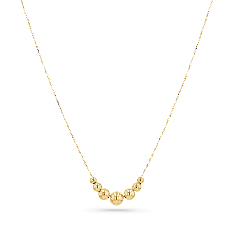 gemstone necklaces with gold chain -Graduating Dainty Ball Necklace