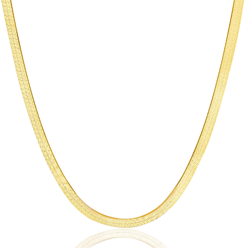 sparkling necklaces for women -14K Gold Grand Herringbone Necklace 5mm