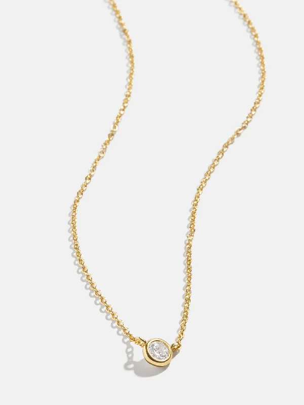 minimalistic gold necklaces for women -Yolanda 18K Gold Necklace - Gold/Pavé