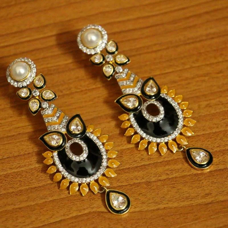 long earrings for women -Yellow danglers-drops