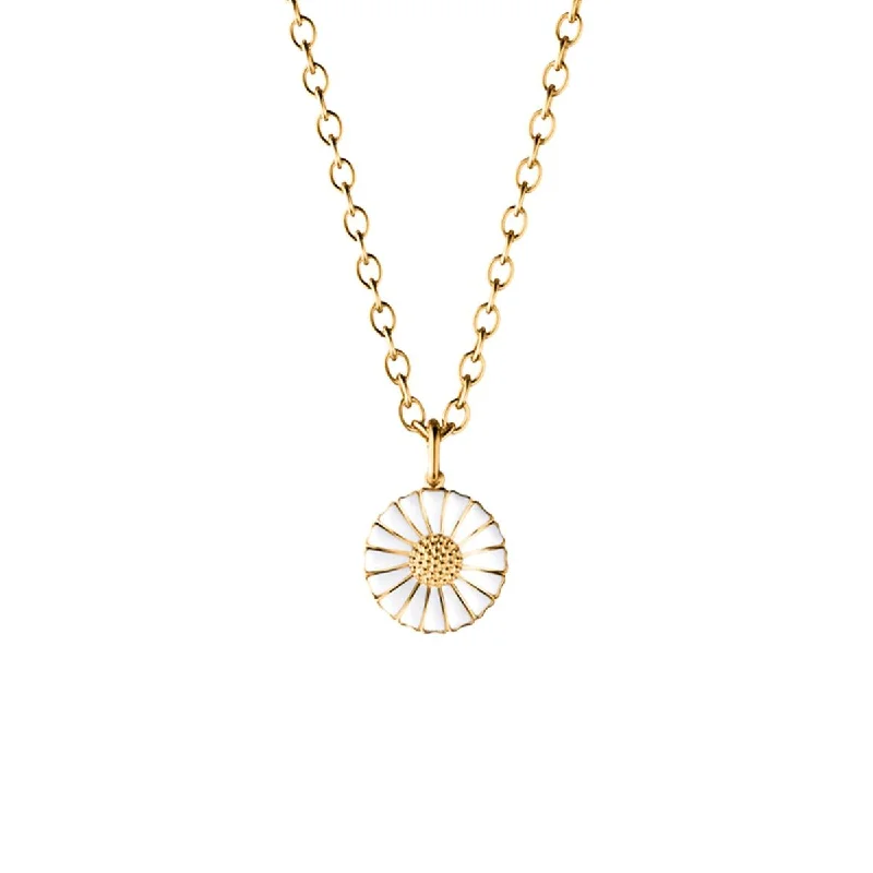 zodiac necklaces for women -Daisy 18 mm Gold Plated Necklace