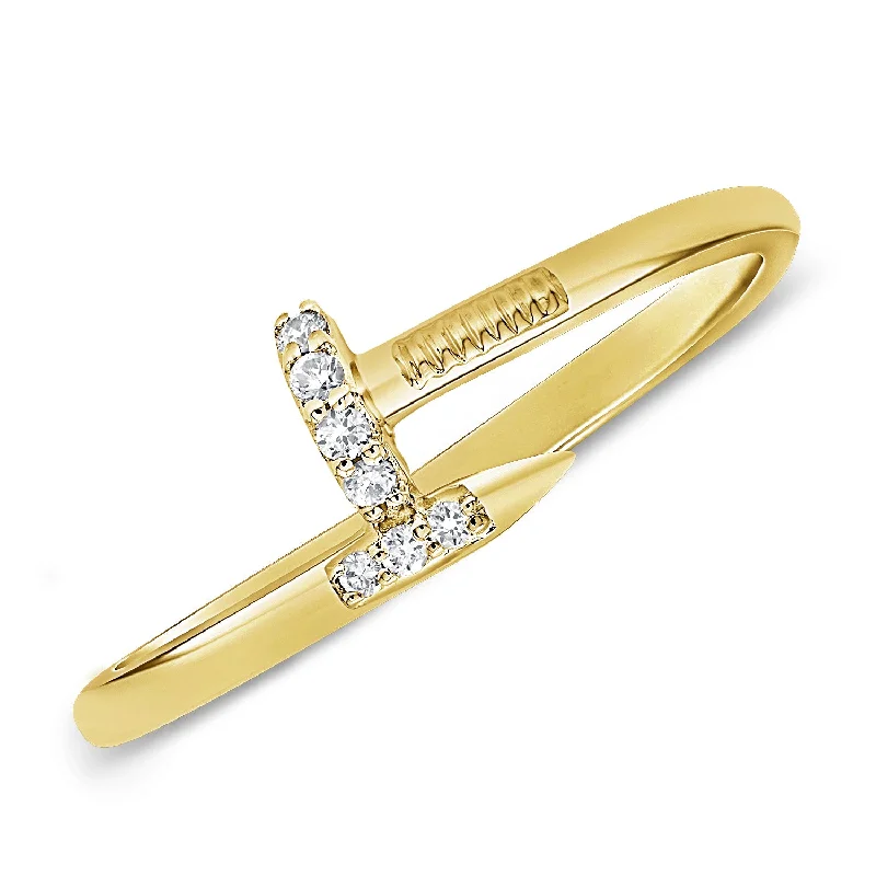 wedding ring sets for women -14K GOLD DIAMOND JENNA NAIL RING