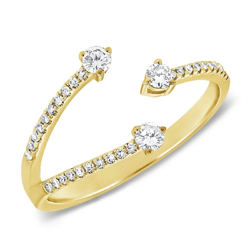 gold wedding bands for women -14K GOLD DIAMOND PALMER RING