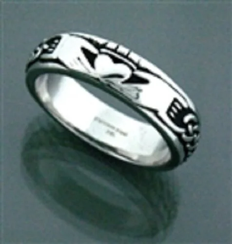 fashion cocktail rings -Stainless Steel CELTIC KNOT CLADDAGH RING