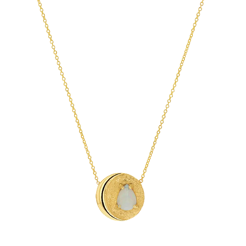 bridal necklaces for women -Opal Moon Necklace