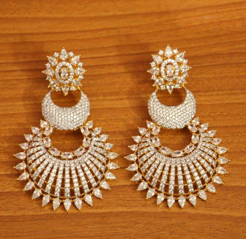 chandelier earrings for women -Signity Studded Diamond Look Danglers