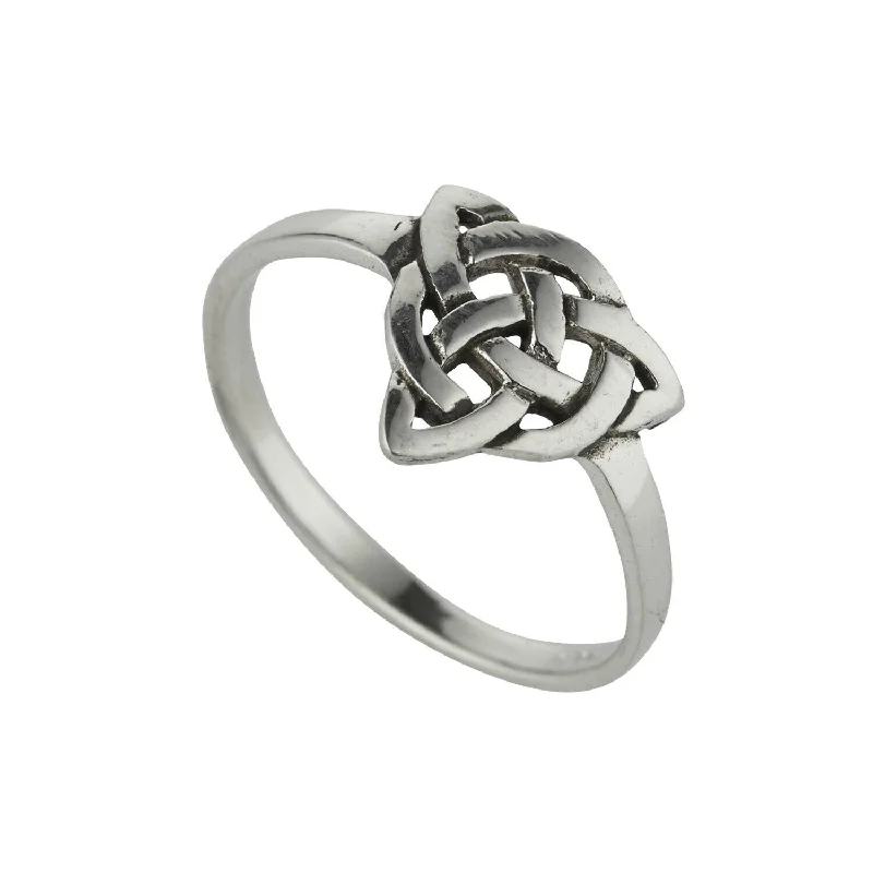 eternity rings for couples -Irish Sterling Silver Celtic Trinity Knotwork Ring