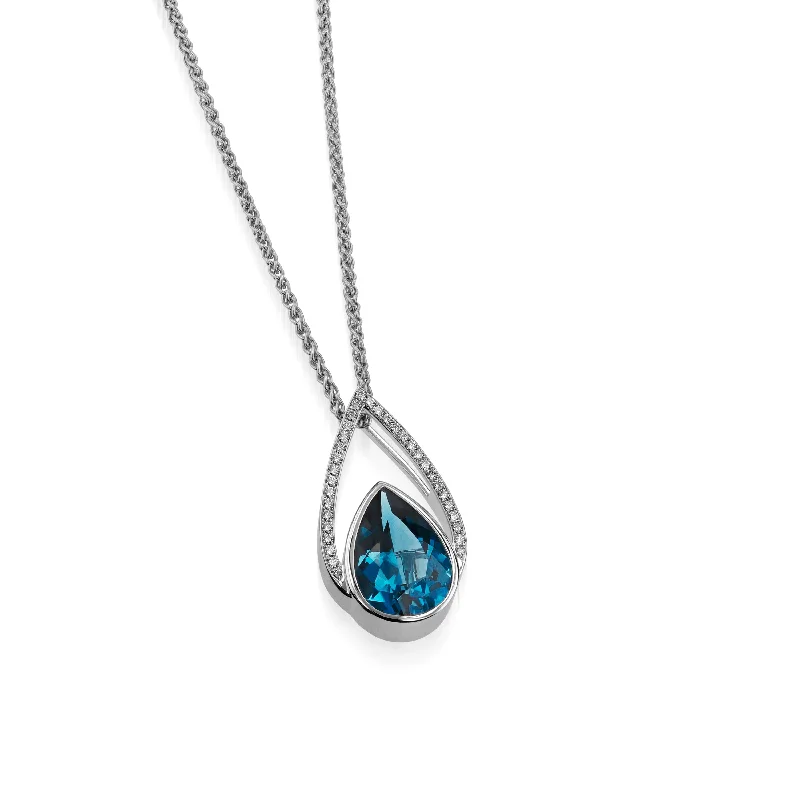 sapphire necklaces for women -Signature London Blue Topaz Pendant Necklace