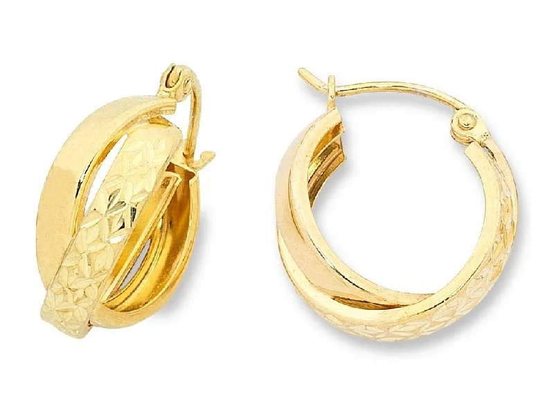 bold gold earrings for women -9ct Yellow Gold Silver Infused Earrings