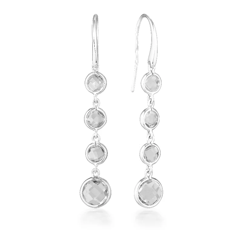 handmade earrings for women -Georgini Helios Silver Drop Earrings