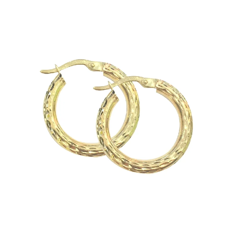 luxurious pearl drop earrings -9ct Yellow Gold Silver Infused 20mm Thick Hoop Earrings