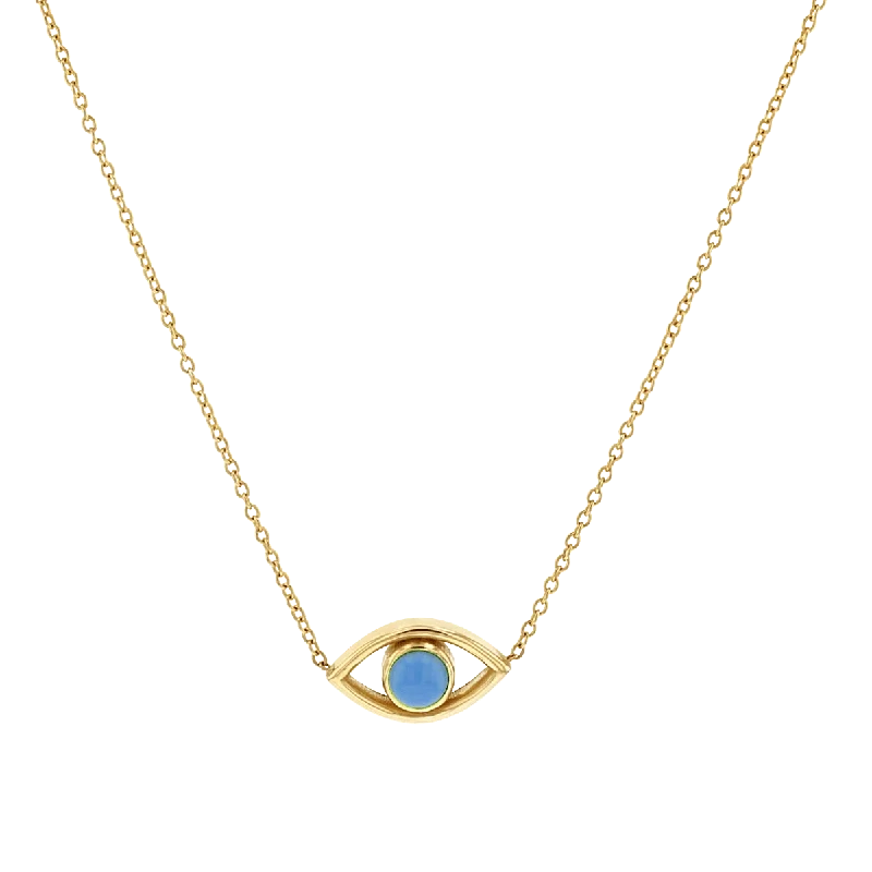 gold necklaces for women -Turquoise Evil Eye Necklace