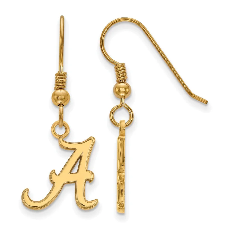 luxury drop earrings for women -14k Gold Plated Silver University of Alabama SM Dangle Earrings