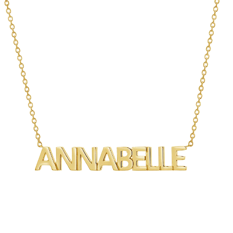 minimalistic gold necklaces for women -Block Letter Name Necklace