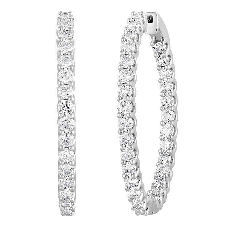 vintage rhinestone earrings -Mirage Hoop Earrings with 5.00ct of Laboratory Grown Diamonds in Sterling Silver and Platinum