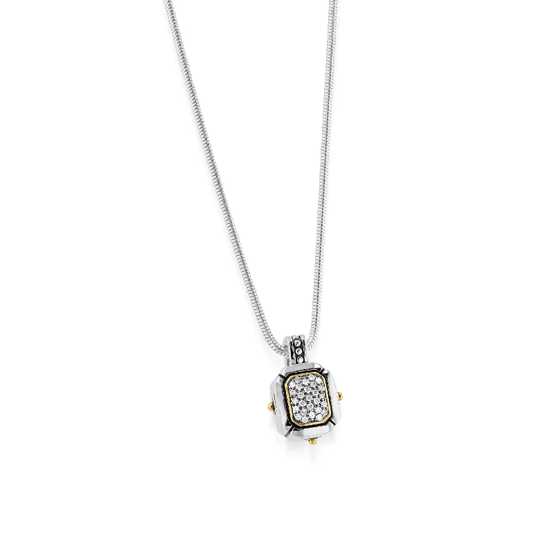 gemstone pendant necklaces for women -Sahara Small Diamond Pave Pendant Necklace