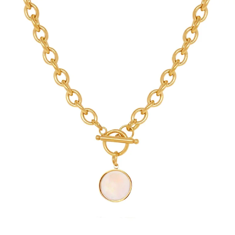 minimalist necklaces for women -Darcy Pearl Tbar Necklace