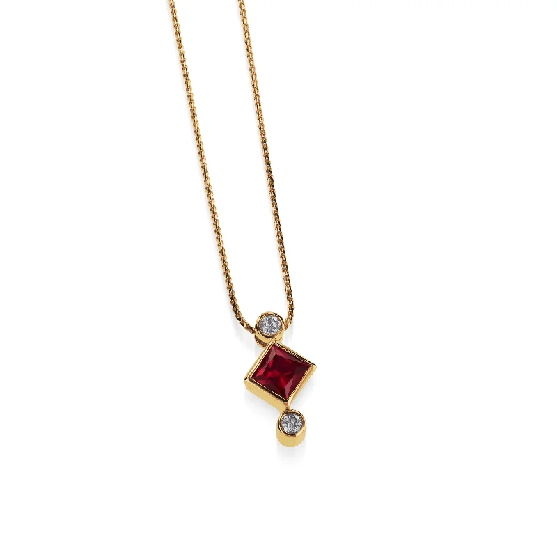 delicate diamond necklaces for women -Paloma Lab-Grown Gemstone and Diamond Pendant