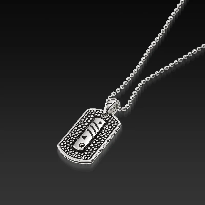 handmade necklaces for women -Matrix Dog Tag Pendant Necklace