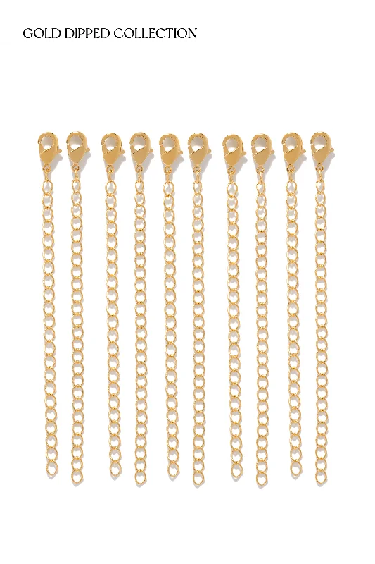 engraved necklaces for women -10 Piece Chain Extender Set - Gold