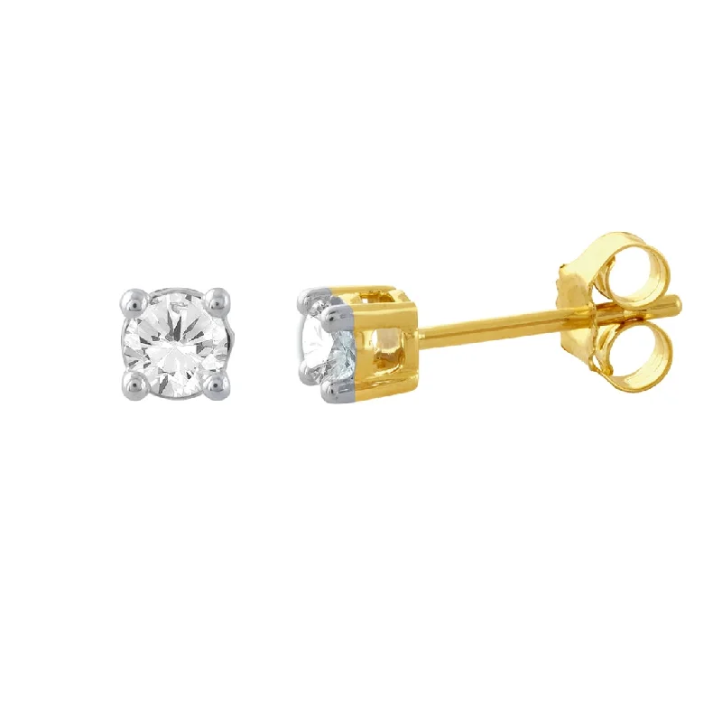 modern hoop earrings for women -9ct Yellow Gold 0.20ct Diamond Stud Earrings