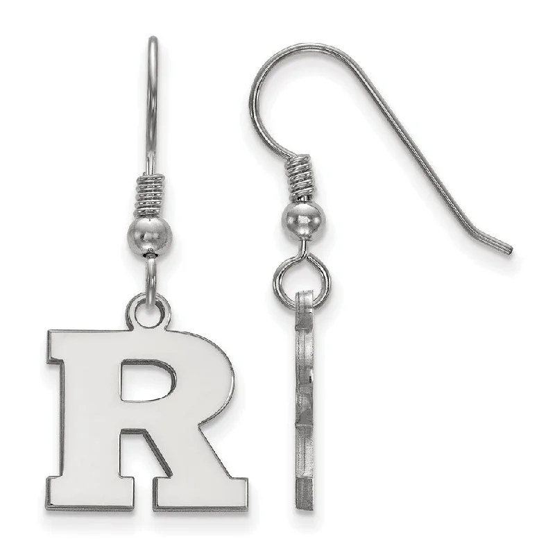 flower earrings for women -Sterling Silver Rutgers Small Dangle Earrings