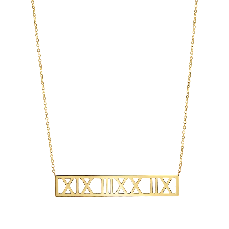 double chain necklaces for women -Roman Numeral Necklace