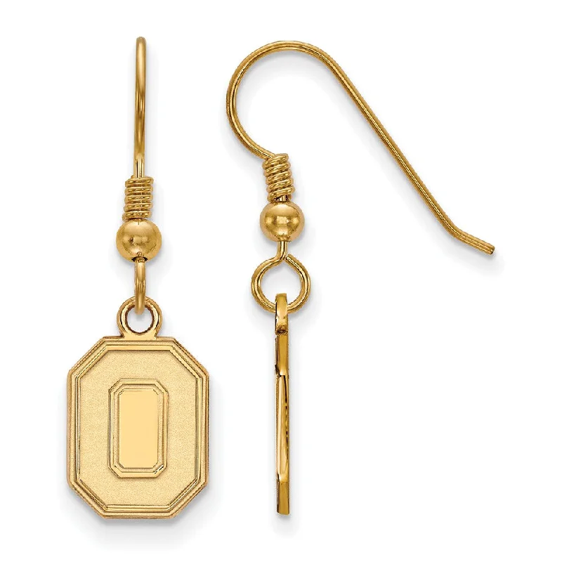 multi-strand earrings for women -14k Gold Plated Silver Ohio State Univ. Small Dangle Earrings