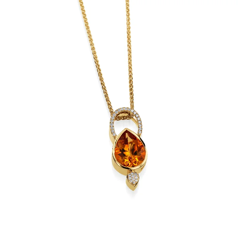 adjustable necklaces for women -Signature Citrine and Diamond Pendant Necklace