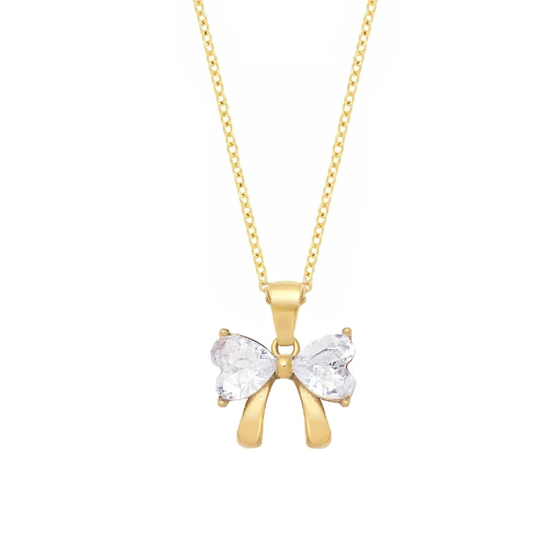 sparkling necklaces for women -Violeta Bow Necklace