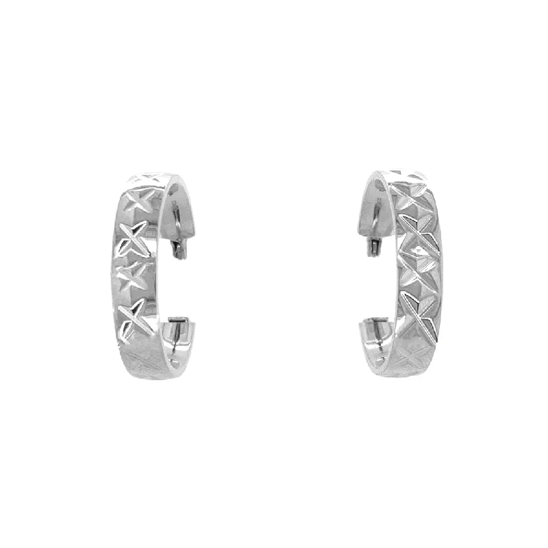 chic silver earrings for women -Stainless Steel Hoop Earrings