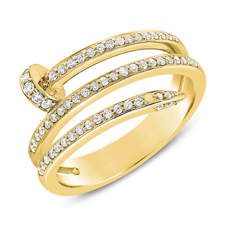 custom engagement rings -14K GOLD DIAMOND HAZEL NAIL RING