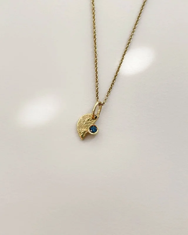 trendy pendant necklaces for women -Coralie Grzes | Elena Amulet of September 18K Gold Necklace w. Sapphire