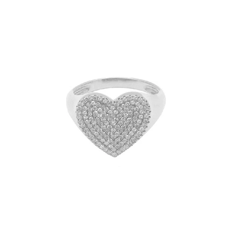 birthstone engagement rings -14K GOLD DIAMOND SMALL APRIL HEART RING