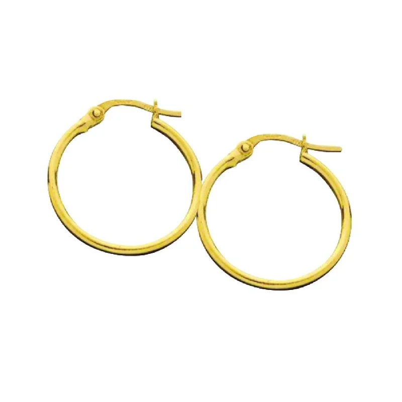 stylish pearl earrings for women -9ct Yellow Gold 15mm Hoop Earrings