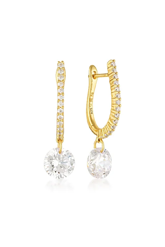 luxurious gold earrings for women -MIRAGE MOSSMAN EARRINGS GOLD