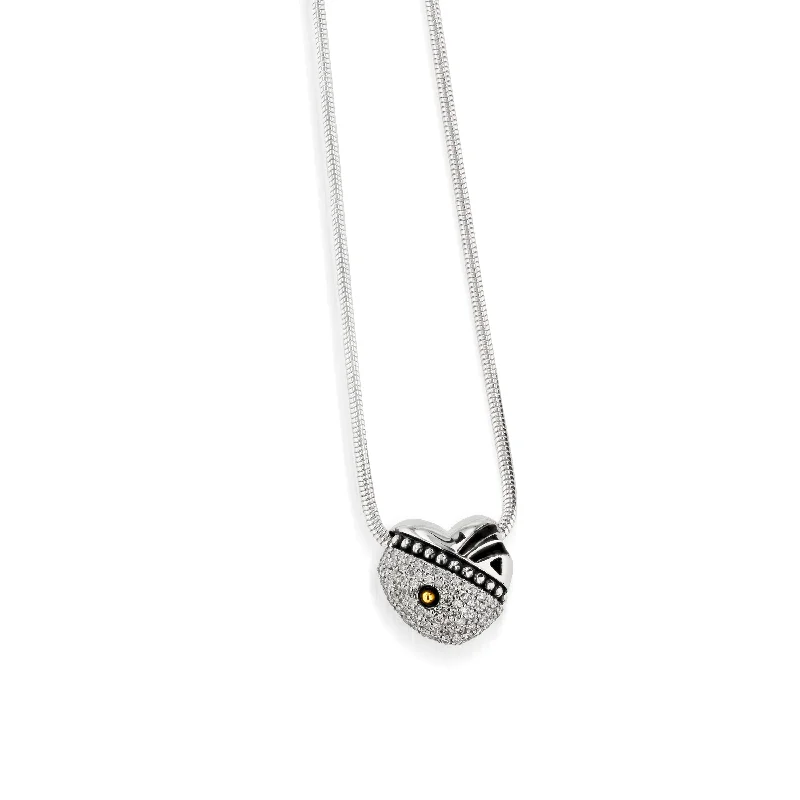 choker necklaces for women -Solar Heart Pendant Necklace with Pave Diamonds