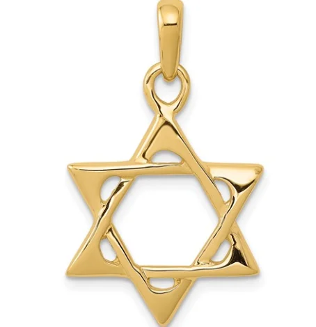 engraved silver necklaces for women -14KYG STAR OF DAVID PENDANT W/ 18" NECKLACE