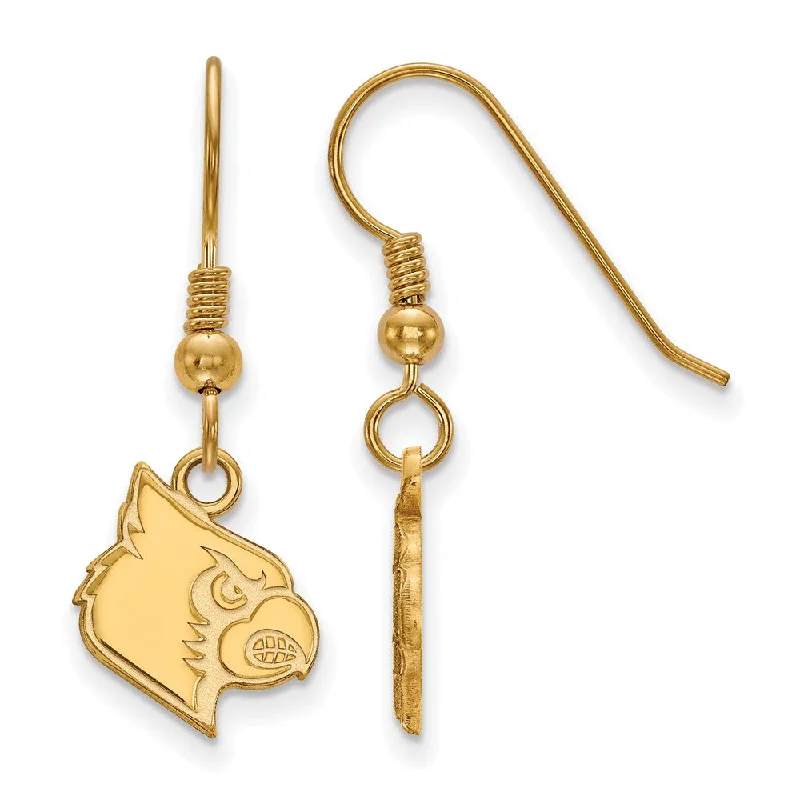 chic drop earrings for women -14k Gold Plated Silver University of Louisville Dangle Earrings