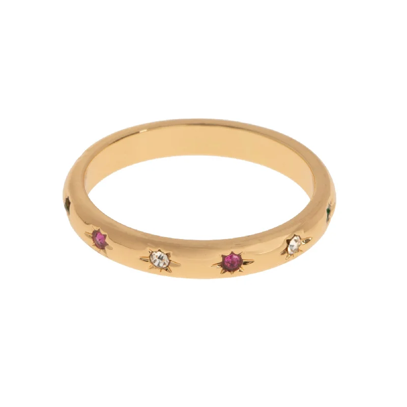 double band rings for women -Elin - Colorful Crystals Ring