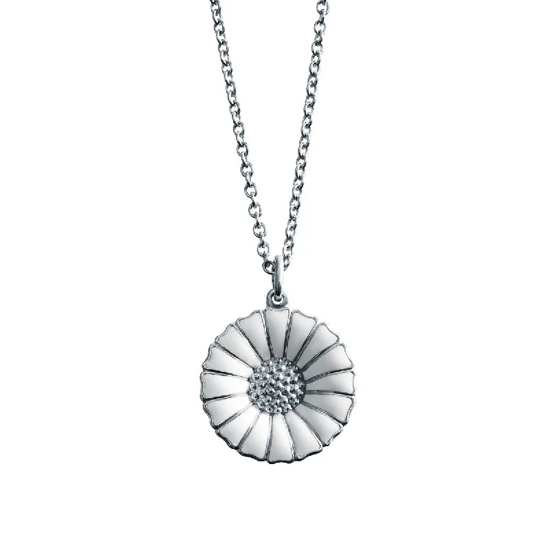 gemstone pendant necklaces for women -Daisy 18 mm. Silver Necklace