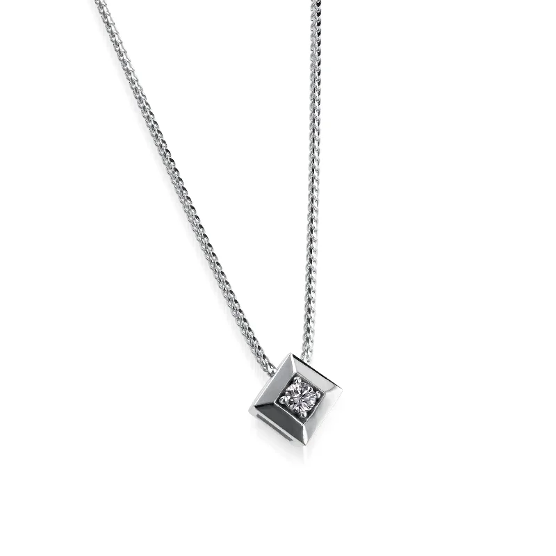 geometric necklaces for women -Paloma Confetti Solitaire Diamond Pendant Necklace