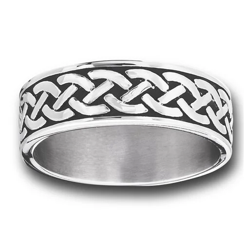 gemstone engagement rings for women -Stainless Steel Celtic Braids Ring