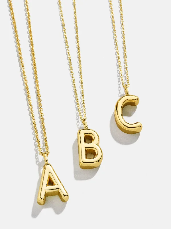 diamond necklaces for women -Classic Custom Gold Initial Necklace - Gold Plated Brass