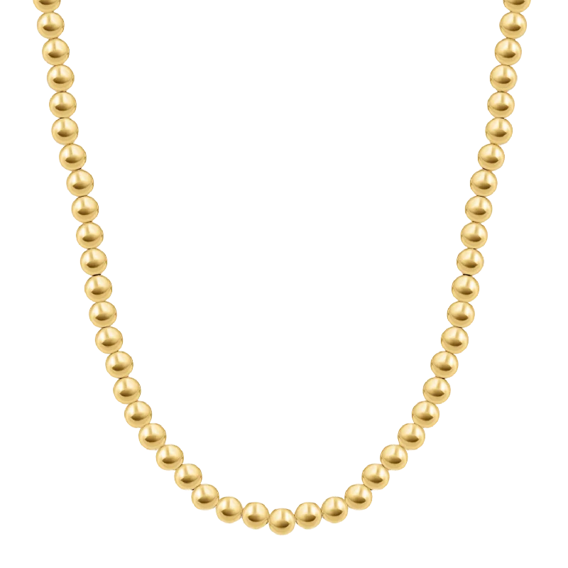 adjustable necklaces for women -6mm Gold Bead Ball Necklace