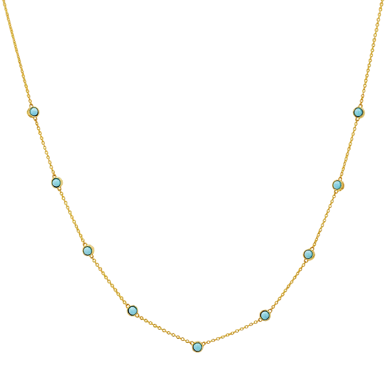 birthday gift necklaces for women -Genuine Turquoise Strand Necklace