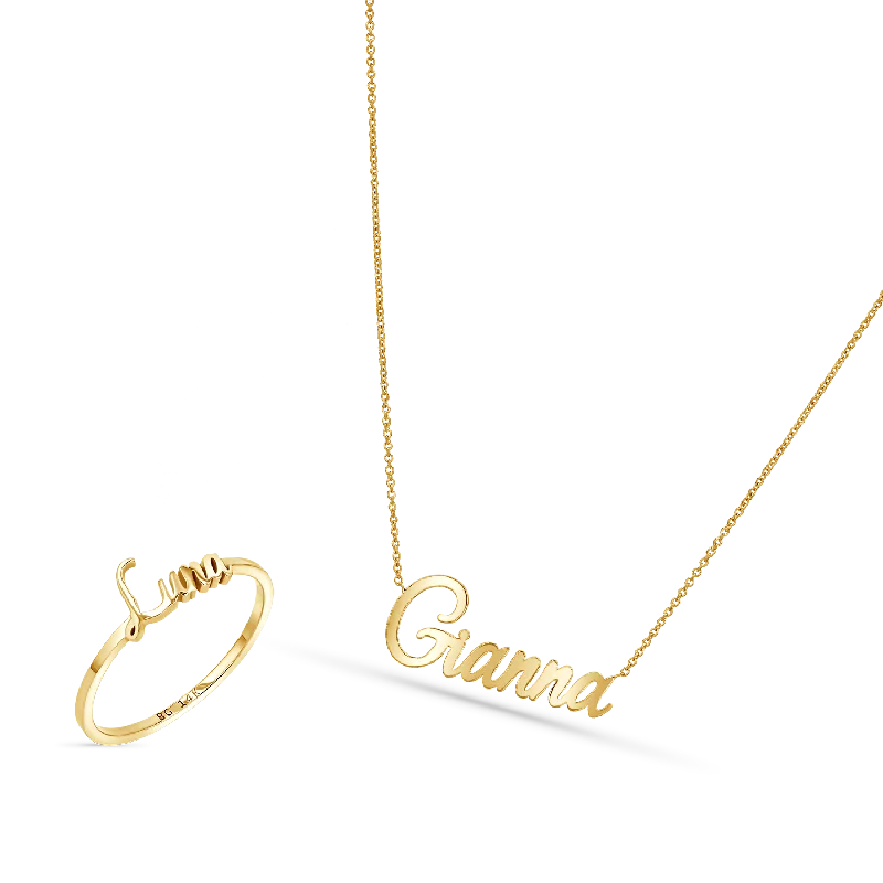 charm necklaces for women -BG Custom Name Duo Gift Set