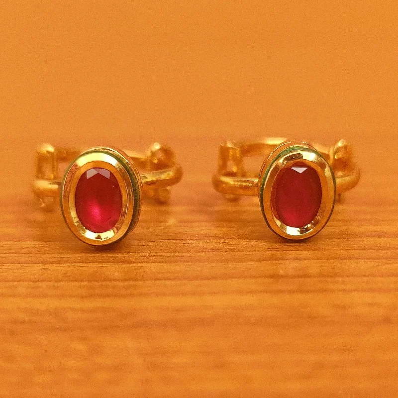 gold statement rings -RUBY OVAL KUNDAN MEENAKARI ADJUSTABLE TOE RING