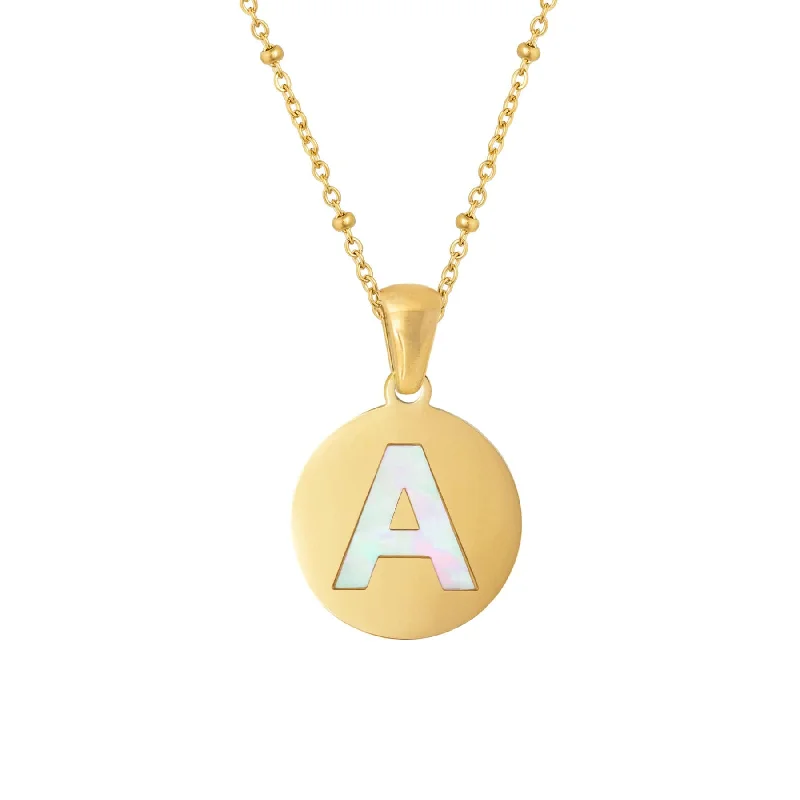 gold necklace sets for women -Gaia Pearl Initial Necklace