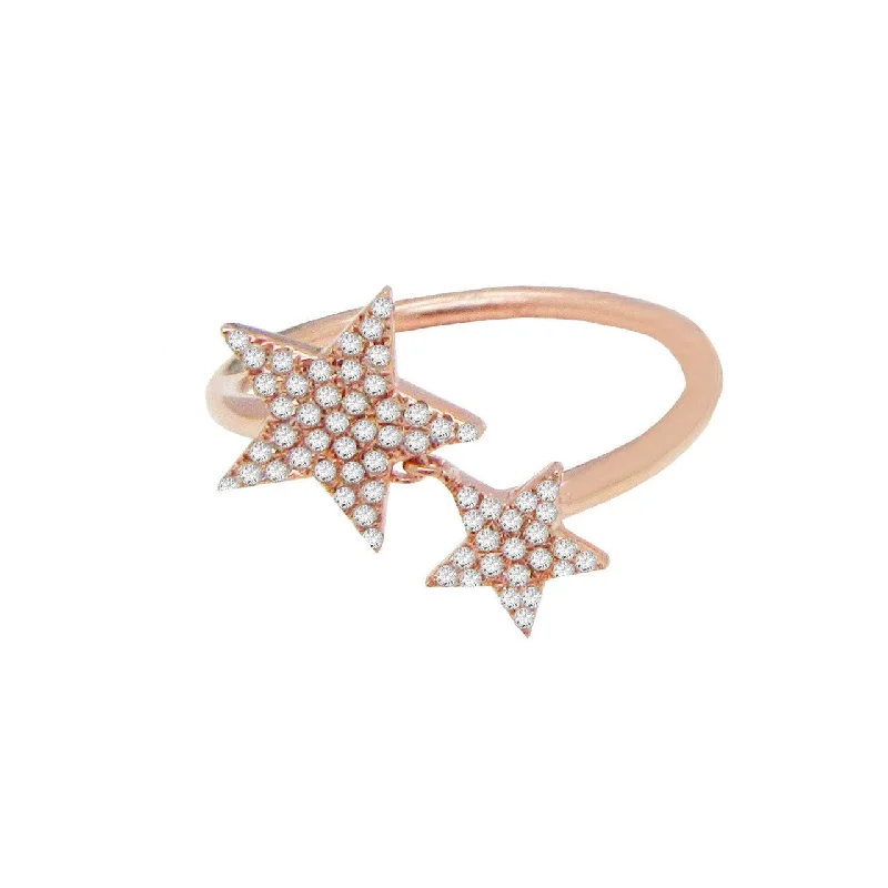 modern promise rings -14K GOLD DIAMOND EDEN STAR RING